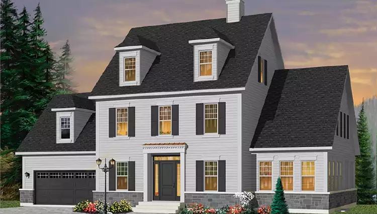 image of georgian & symmetrical house plan 4964