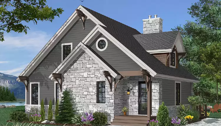 image of 1.5 story house plan 1142