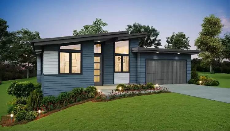 image of mid century modern house plan 4813