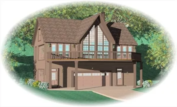 image of 1.5 story house plan 8490