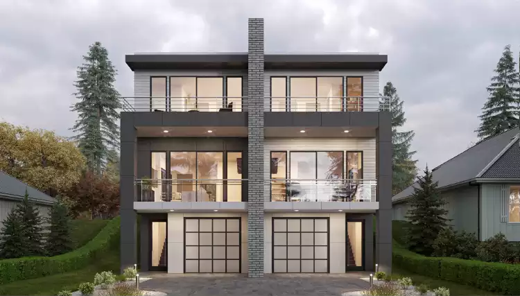 image of duplex house plan 5082